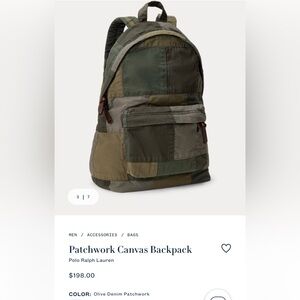 Never Used - Polo Ralph Lauren Patchwork Canvas Backpack Brand New
